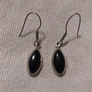 Silver and Onyx hanging earrings